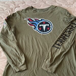 Men’s Nike Titans Olive Long-Sleeve Crewneck Shirt